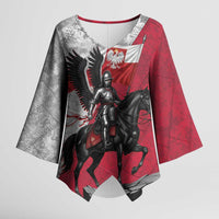 Poland Winged Hussar Warrior Kimono Sleeve Blouse Polska Flag Armor Spirit