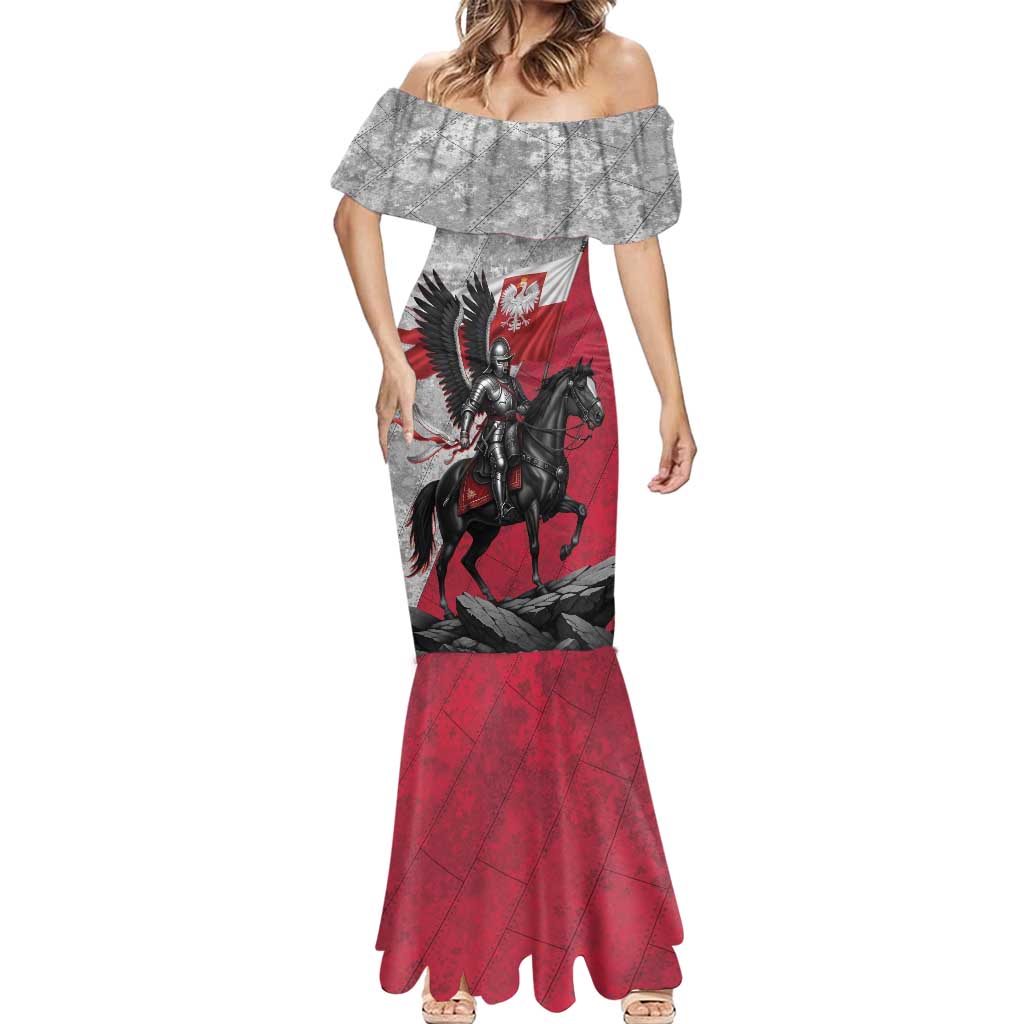 Poland Winged Hussar Warrior Mermaid Dress Polska Flag Armor Spirit