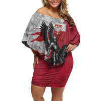 Poland Winged Hussar Warrior Off Shoulder Short Dress Polska Flag Armor Spirit