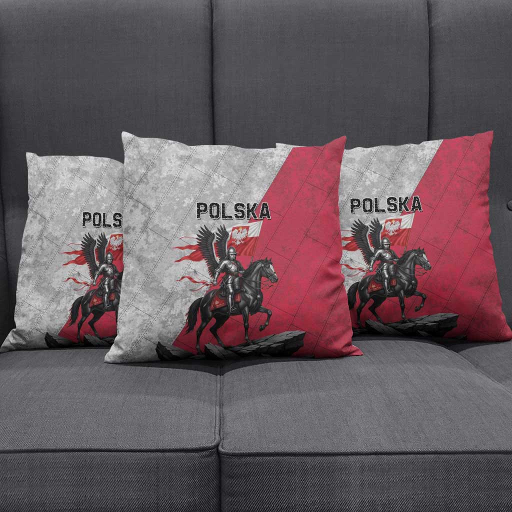 Poland Winged Hussar Warrior Pillow Cover Polska Flag Armor Spirit