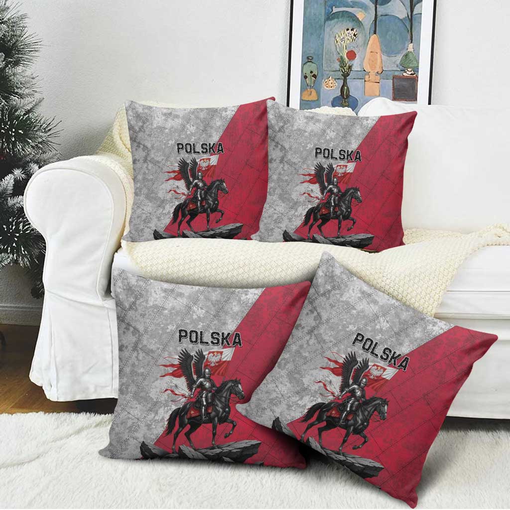 Poland Winged Hussar Warrior Pillow Cover Polska Flag Armor Spirit