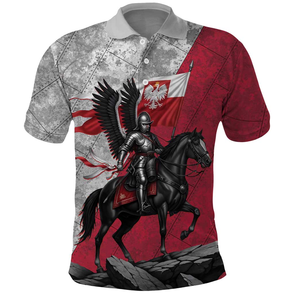 Poland Winged Hussar Warrior Polo Shirt Polska Flag Armor Spirit