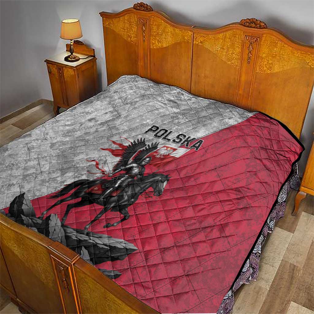 Poland Winged Hussar Warrior Quilt Polska Flag Armor Spirit