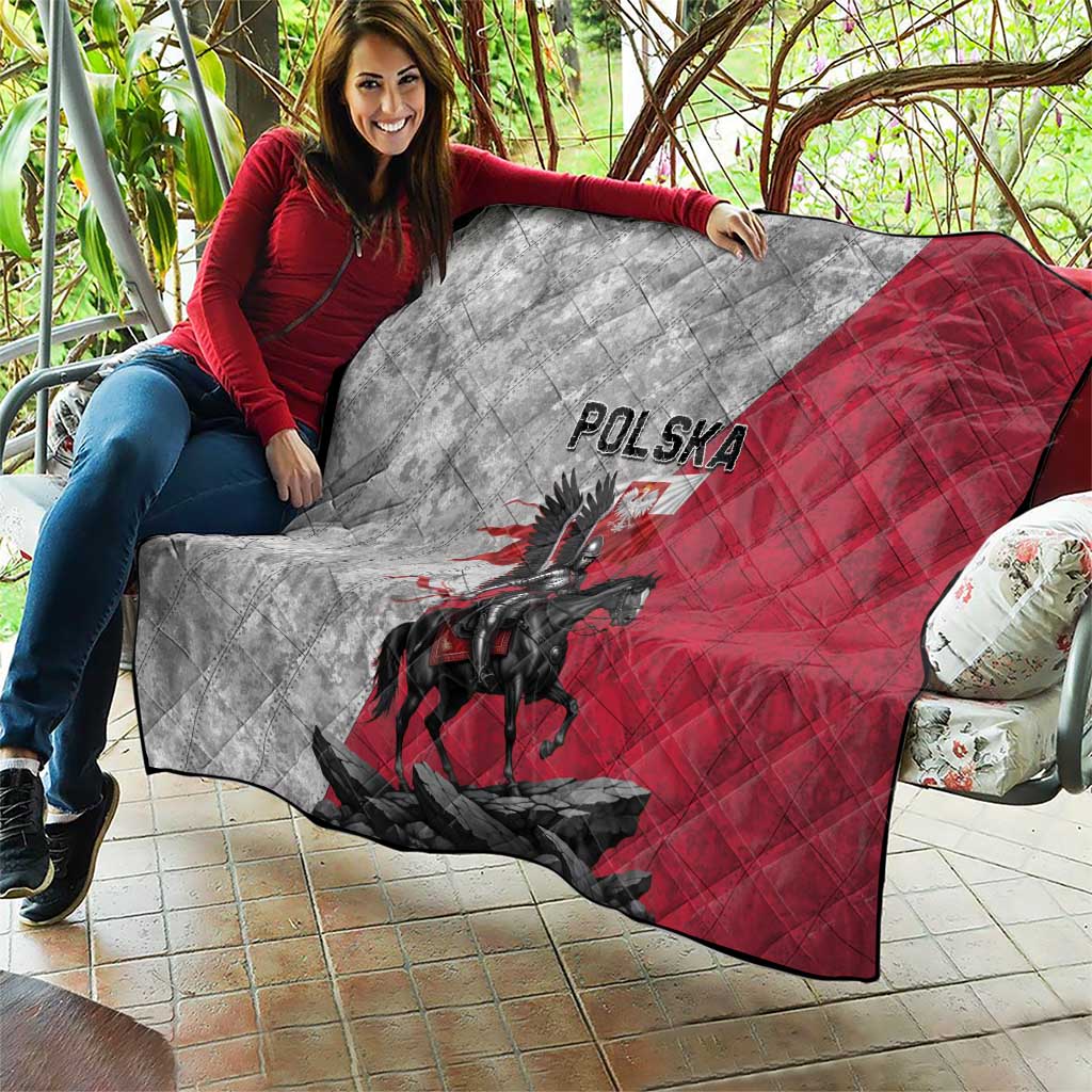 Poland Winged Hussar Warrior Quilt Polska Flag Armor Spirit
