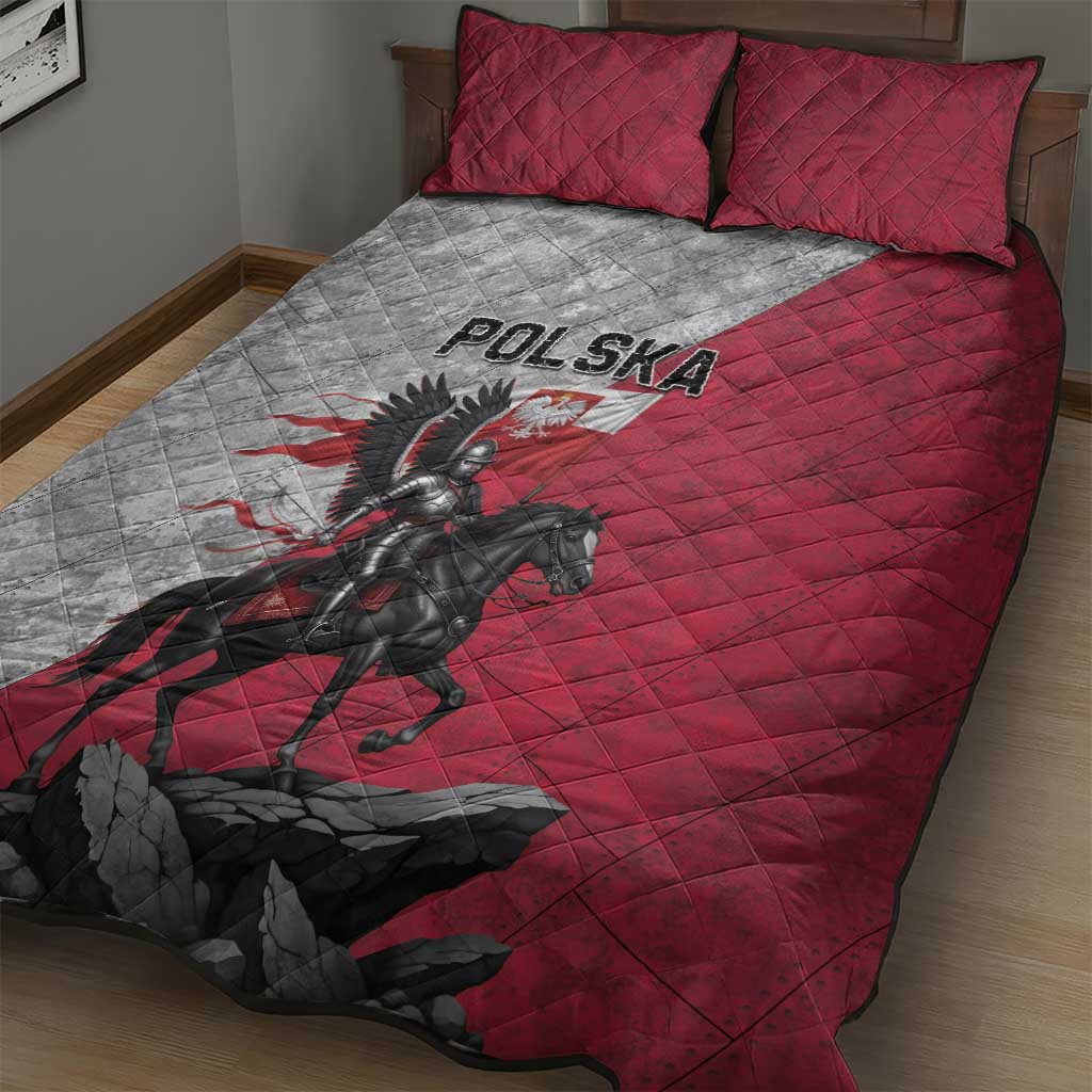 Poland Winged Hussar Warrior Quilt Bed Set Polska Flag Armor Spirit