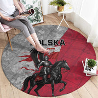 Poland Winged Hussar Warrior Round Carpet Polska Flag Armor Spirit
