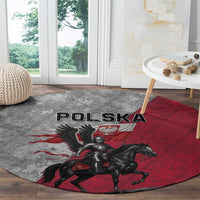 Poland Winged Hussar Warrior Round Carpet Polska Flag Armor Spirit