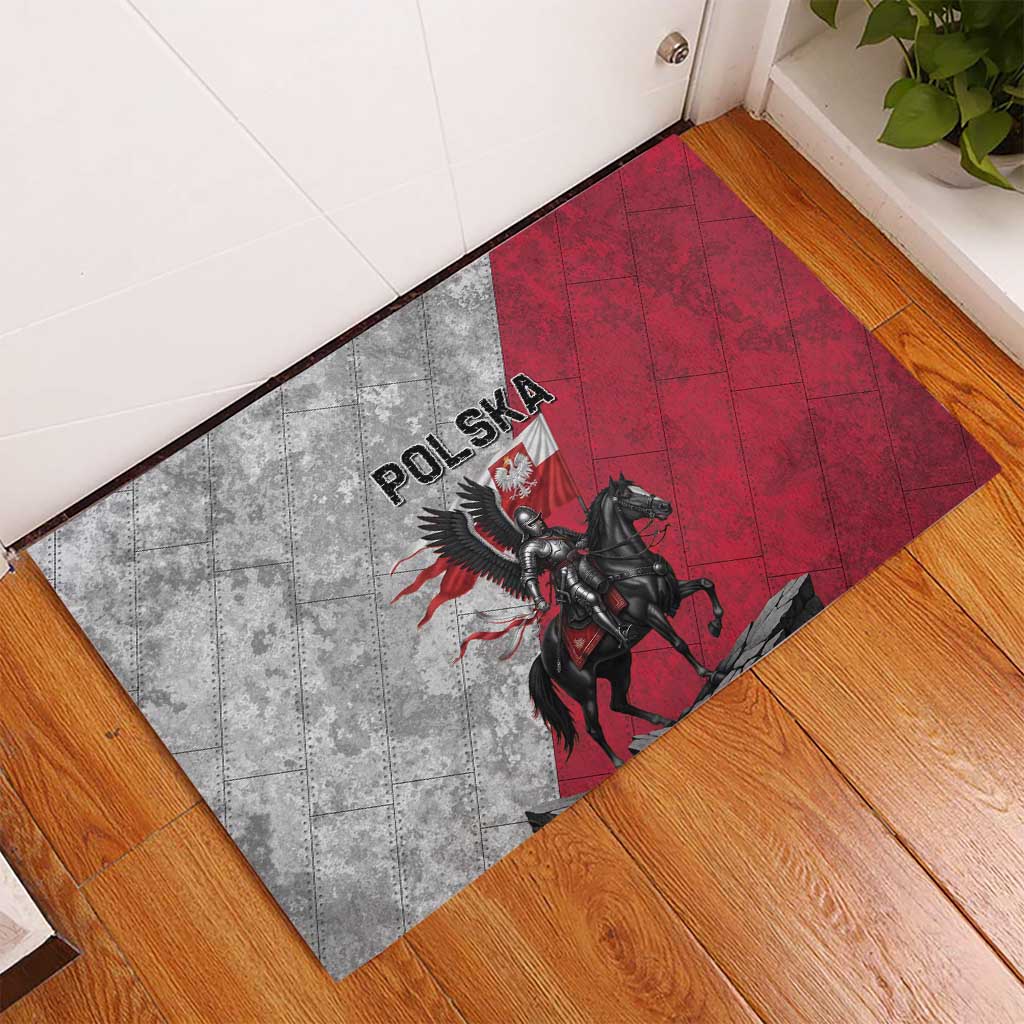 Poland Winged Hussar Warrior Rubber Doormat Polska Flag Armor Spirit