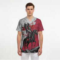 Poland Winged Hussar Warrior Scrub Top Polska Flag Armor Spirit