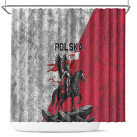 Poland Winged Hussar Warrior Shower Curtain Polska Flag Armor Spirit