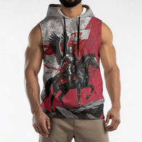 Poland Winged Hussar Warrior Sleeveless Hoodie Polska Flag Armor Spirit