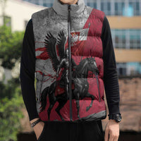 Poland Winged Hussar Warrior Sleeveless Puffer Jacket Polska Flag Armor Spirit