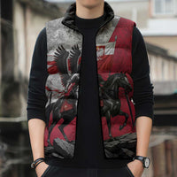 Poland Winged Hussar Warrior Sleeveless Puffer Jacket Polska Flag Armor Spirit