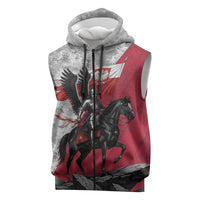 Poland Winged Hussar Warrior Sleeveless Zip Hoodie Polska Flag Armor Spirit