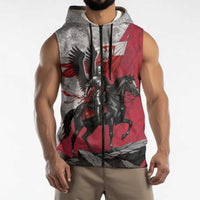 Poland Winged Hussar Warrior Sleeveless Zip Hoodie Polska Flag Armor Spirit