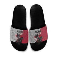 Poland Winged Hussar Warrior Slide Sandals Polska Flag Armor Spirit