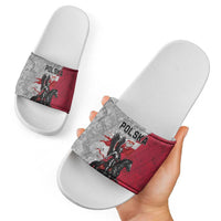 Poland Winged Hussar Warrior Slide Sandals Polska Flag Armor Spirit