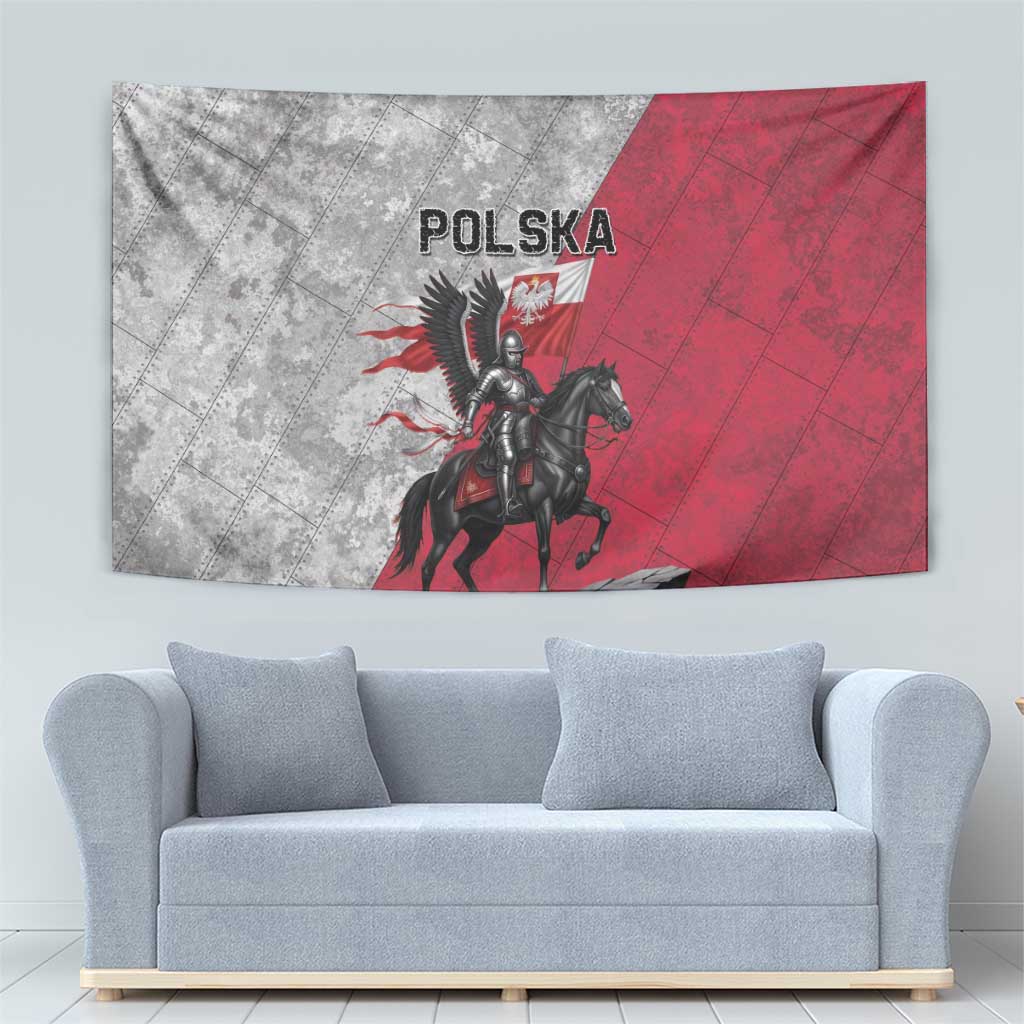 Poland Winged Hussar Warrior Tapestry Polska Flag Armor Spirit