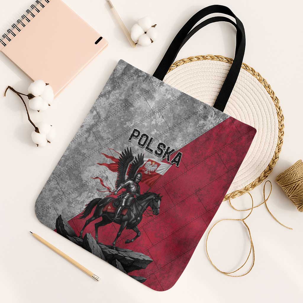Poland Winged Hussar Warrior Tote Bag Polska Flag Armor Spirit