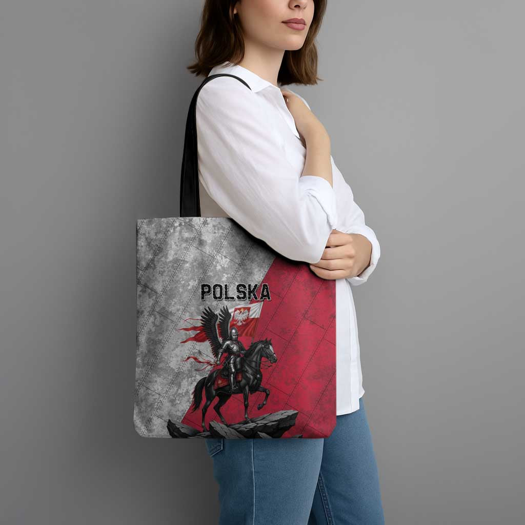 Poland Winged Hussar Warrior Tote Bag Polska Flag Armor Spirit