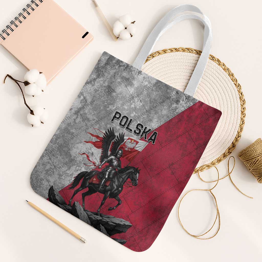 Poland Winged Hussar Warrior Tote Bag Polska Flag Armor Spirit