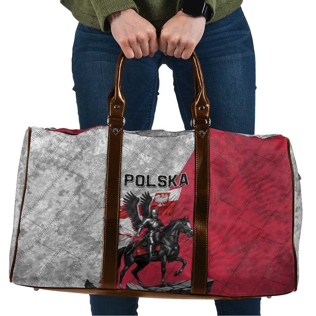 Poland Winged Hussar Warrior Travel Bag Polska Flag Armor Spirit