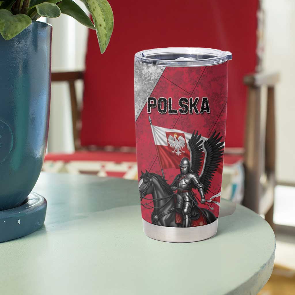 Poland Winged Hussar Warrior Tumbler Cup Polska Flag Armor Spirit