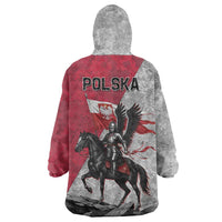 Poland Winged Hussar Warrior Wearable Blanket Hoodie Polska Flag Armor Spirit