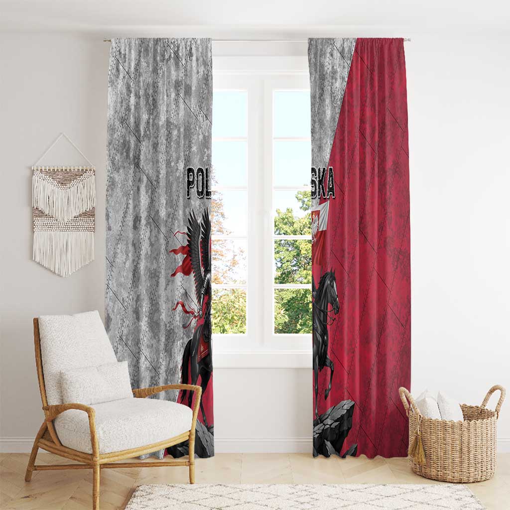 Poland Winged Hussar Warrior Window Curtain Polska Flag Armor Spirit