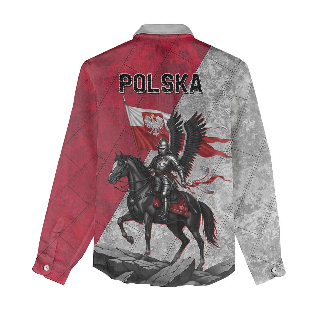 Poland Winged Hussar Warrior Women Casual Shirt Polska Flag Armor Spirit