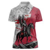 Poland Winged Hussar Warrior Women Polo Shirt Polska Flag Armor Spirit