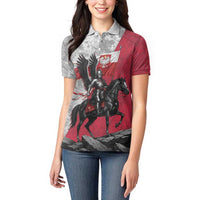 Poland Winged Hussar Warrior Women Polo Shirt Polska Flag Armor Spirit