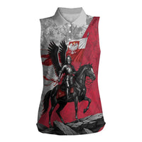 Poland Winged Hussar Warrior Women Sleeveless Polo Shirt Polska Flag Armor Spirit