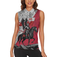 Poland Winged Hussar Warrior Women Sleeveless Polo Shirt Polska Flag Armor Spirit