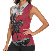 Poland Winged Hussar Warrior Women Sleeveless Polo Shirt Polska Flag Armor Spirit
