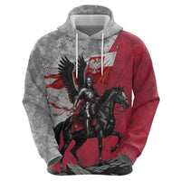 Poland Winged Hussar Warrior Zip Hoodie Polska Flag Armor Spirit