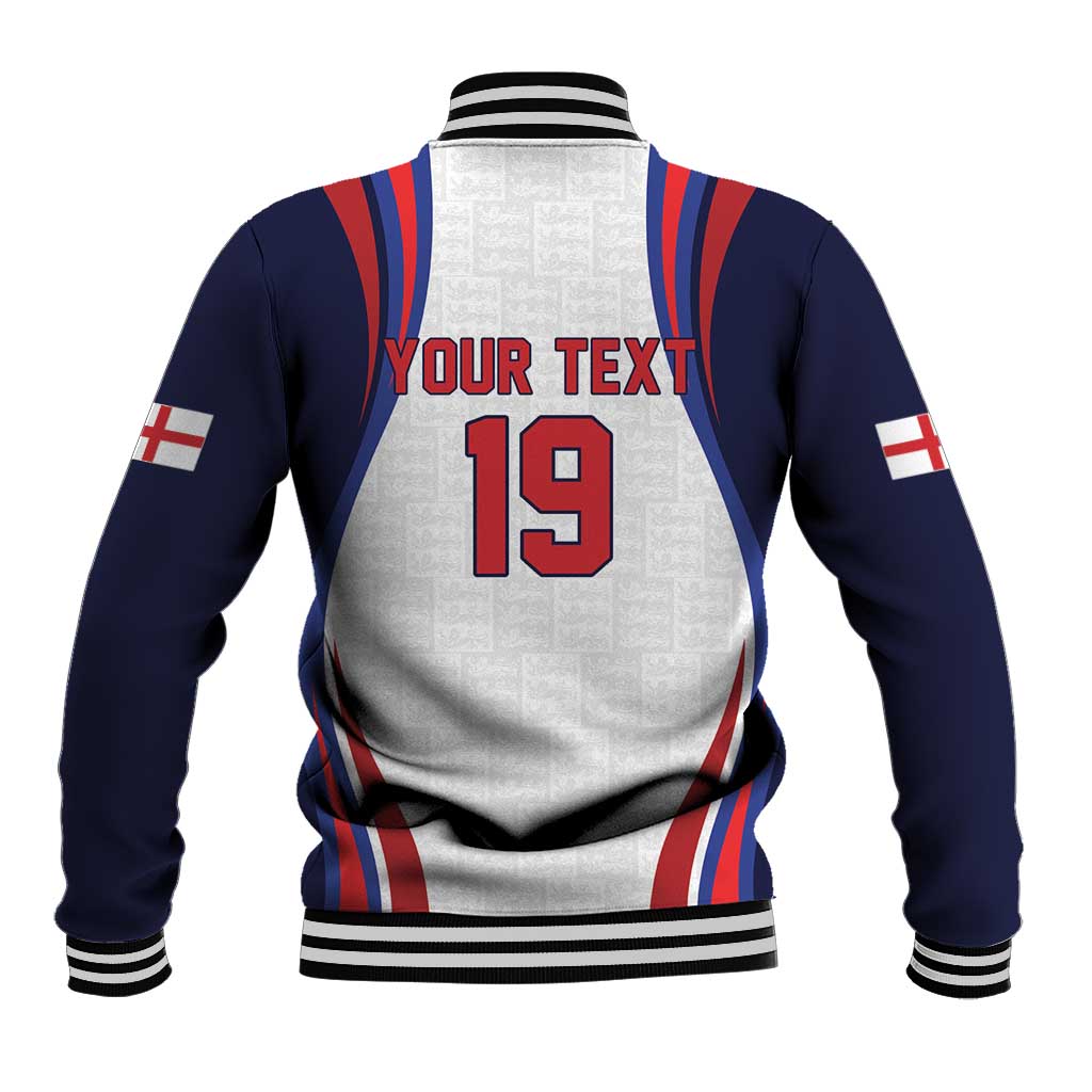 Custom World Football 2026 England Baseball Jacket Lion Mascot St George Cross Design