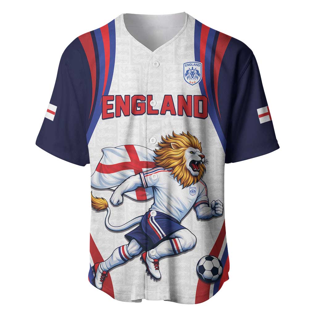 Custom World Football 2026 England Baseball Jersey Lion Mascot St George Cross Design
