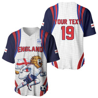Custom World Football 2026 England Baseball Jersey Lion Mascot St George Cross Design