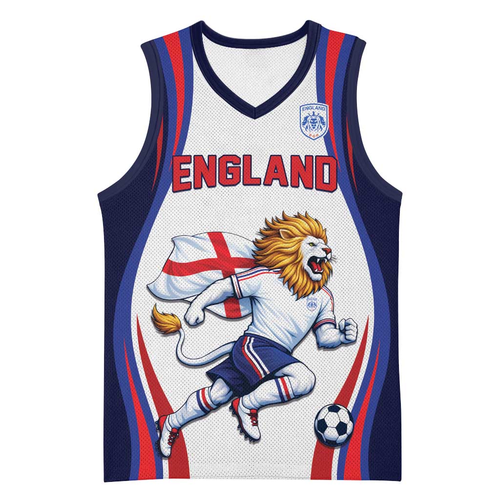 Custom World Football 2026 England Basketball Jersey Lion Mascot St George Cross Design