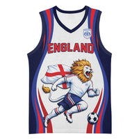 Custom World Football 2026 England Basketball Jersey Lion Mascot St George Cross Design