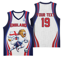 Custom World Football 2026 England Basketball Jersey Lion Mascot St George Cross Design