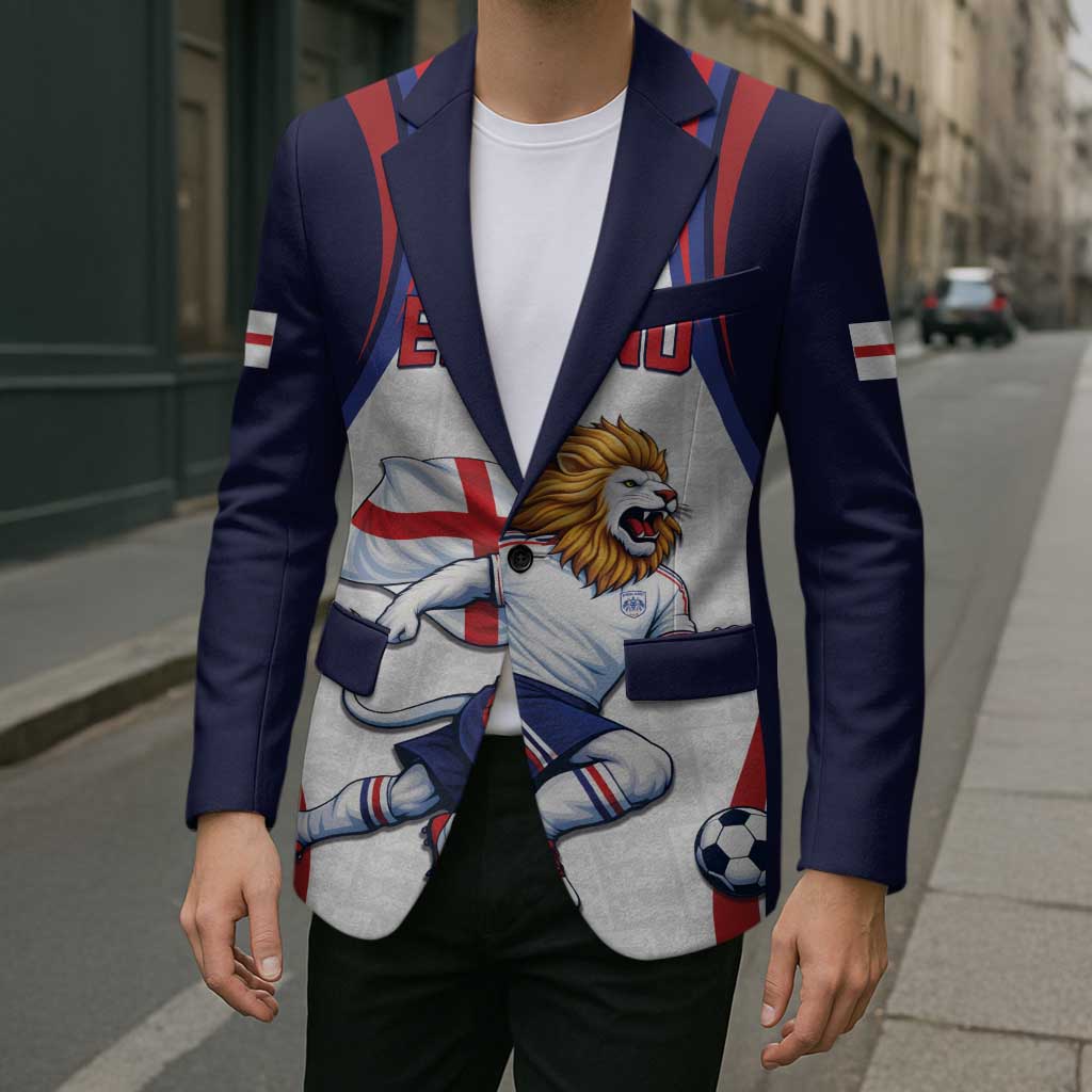 Custom World Football 2026 England Blazer Lion Mascot St George Cross Design