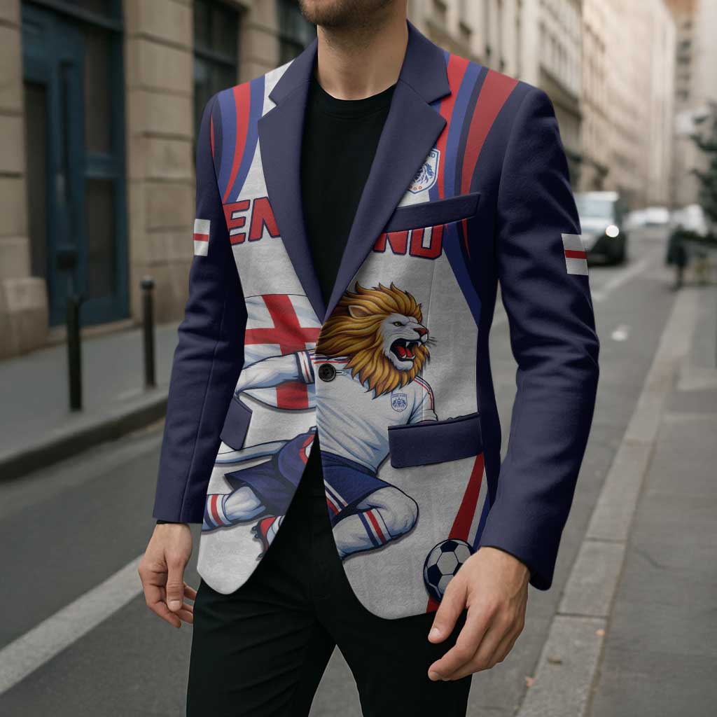 Custom World Football 2026 England Blazer Lion Mascot St George Cross Design