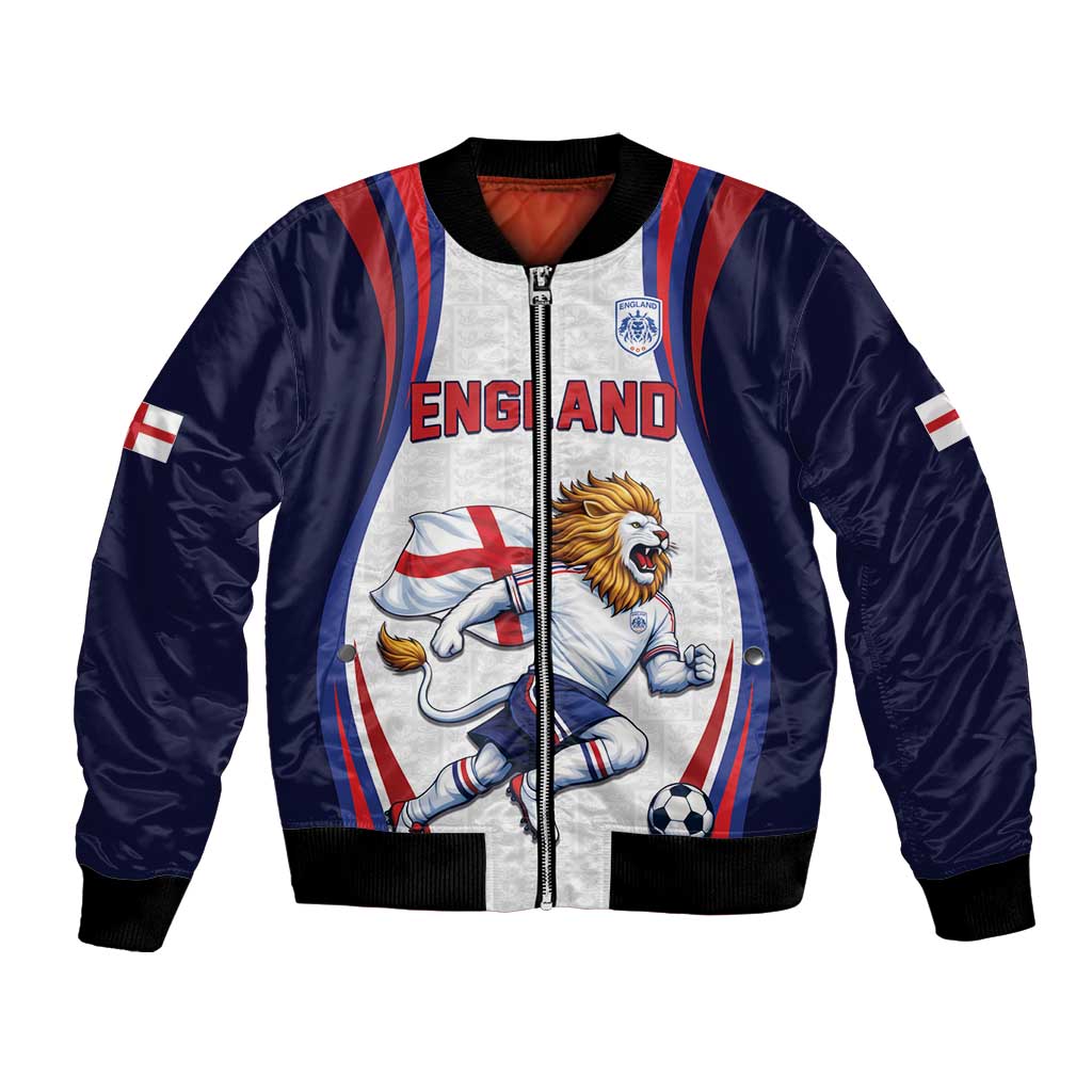Custom World Football 2026 England Bomber Jacket Lion Mascot St George Cross Design