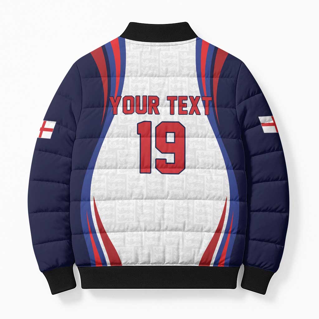Custom World Football 2026 England Bomber Puffer Jacket Lion Mascot St George Cross Design