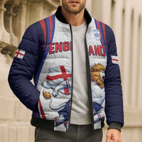 Custom World Football 2026 England Bomber Puffer Jacket Lion Mascot St George Cross Design