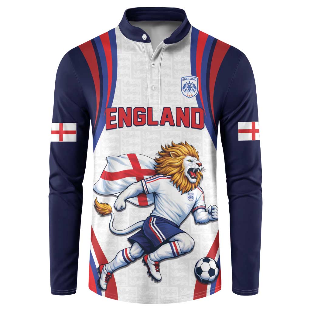 Custom World Football 2026 England Button Sweatshirt Lion Mascot St George Cross Design