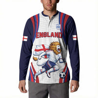 Custom World Football 2026 England Button Sweatshirt Lion Mascot St George Cross Design