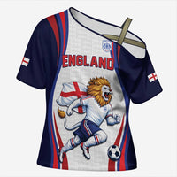 Custom World Football 2026 England Cross Shoulder Shirt Lion Mascot St George Cross Design